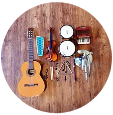 Musikalische Früherziehung – Instrumente und Materialien aus dem Bestand